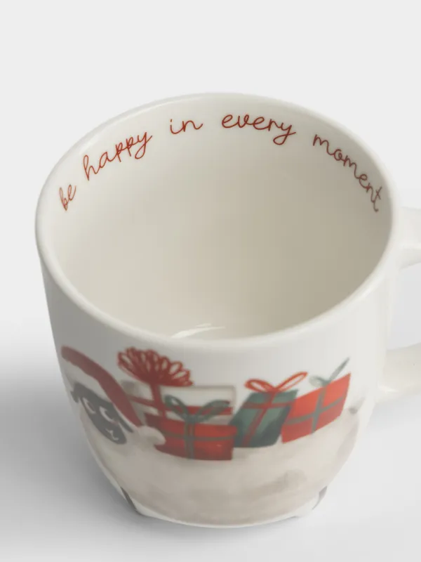 Кружка, 360 мл, Овечка с подарками, Christmas sheep, image-3