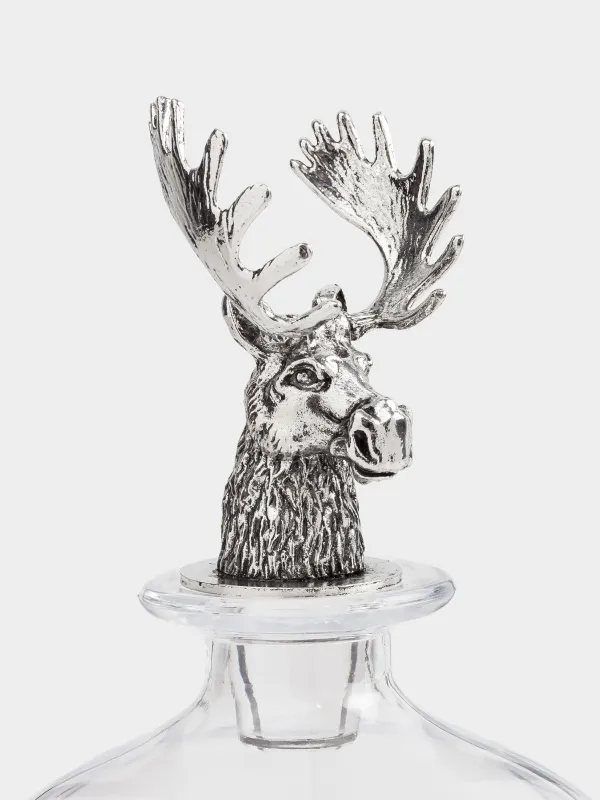 Набор для водки, 4 перс, 5 пр, графин/стопки, стекло/металл, Лесные животные, Lux elements, image-3