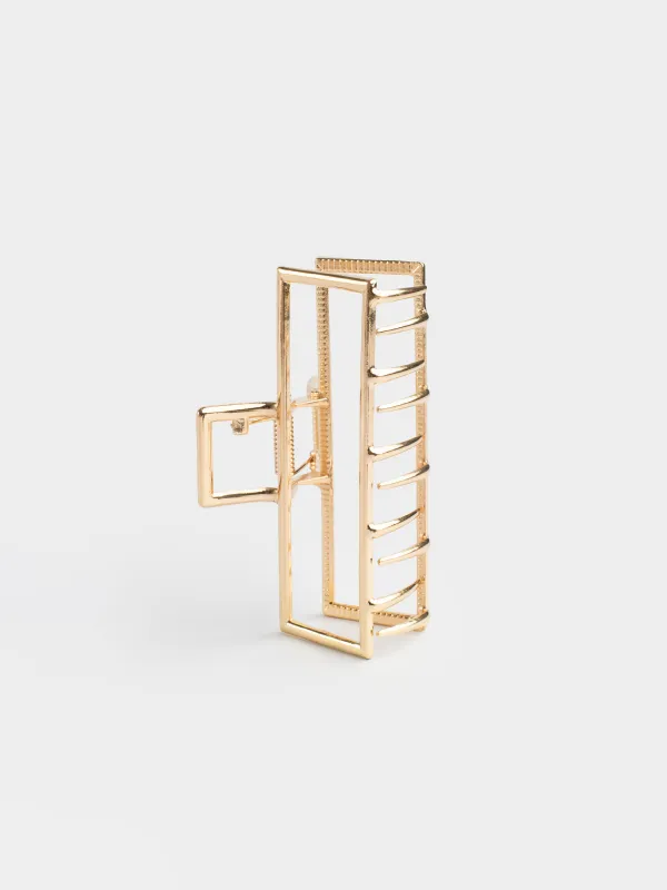 Заколка для волос, 9 см, металл, золотистая, Крабик, Fantastic gold, image-3