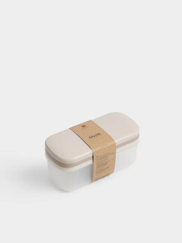 Терка, 19х8 см, 2 насадки, с контейнером, с крышкой, пластик/сталь, бежевый микс, Galori, image-4