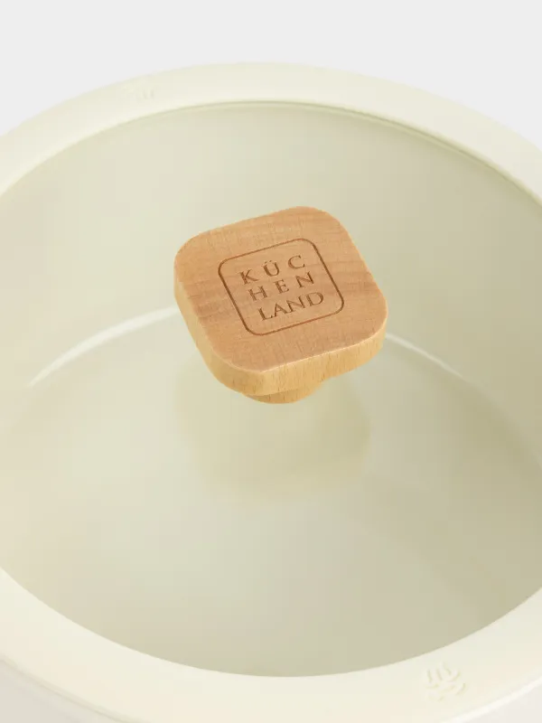 Кастрюля, 20 см, с крышкой, Enamel wood, image-3