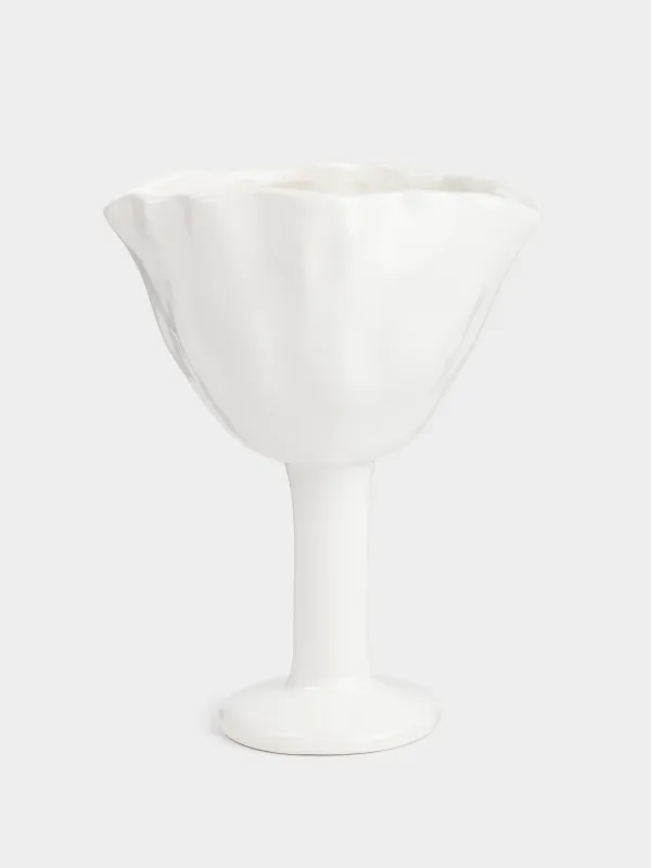 Креманка, 15 см, 200 мл, керамика D, молочная, Мятый эффект, Crumple, image-0