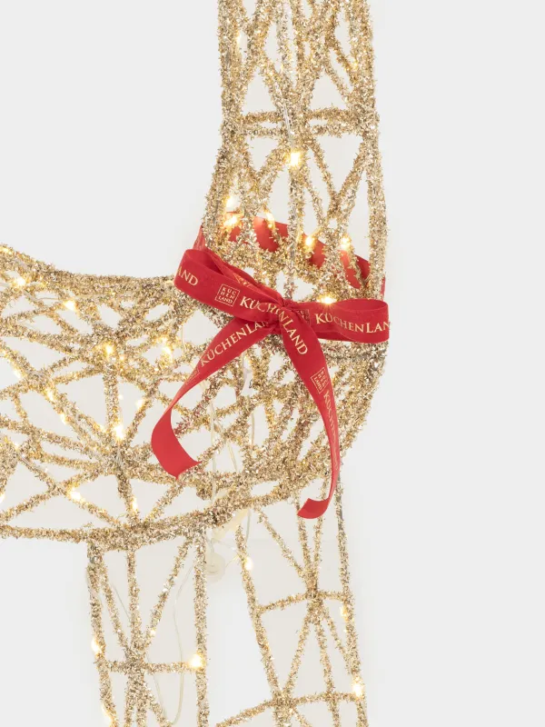 Статуэтка с подсветкой, 78х154 см, металл/пластик, золотистая, Олень, Deer sparks, image-3