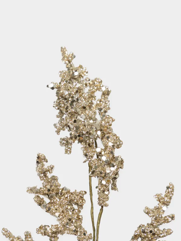 Ветка декоративная, 60 см, Листья в блестках, Sparkle decor, image-1