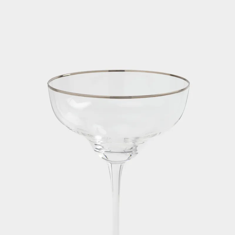 Бокал-креманка для шампанского, 250 мл, 2 шт, стекло, с серебристым кантом, Rimini silver, image-7