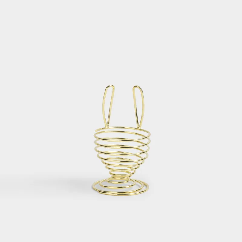 Подставка для яйца, 9 см, сталь, золотистая, Ушки кролика, Twist gold