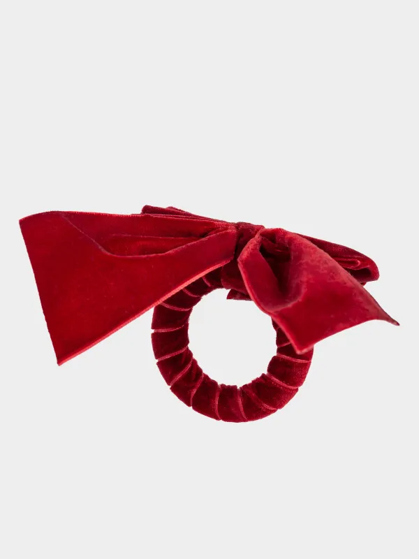 Кольцо для салфеток, 5 см, полиэстер, красное, Бант, Bow velvet, image-1