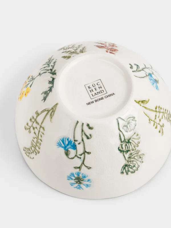 Салатник, 16х8 см, Луговые цветы на кракелюре, Floral meadow, image-4