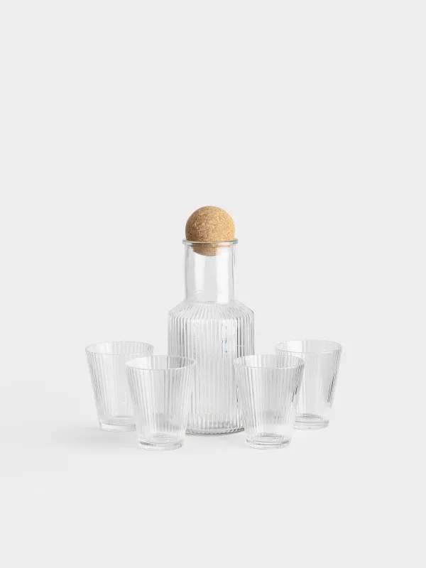 Набор для напитков, 4 перс, 5 пр, на подставке, стекло/плетень/пробка, Шар, Globe, image-5