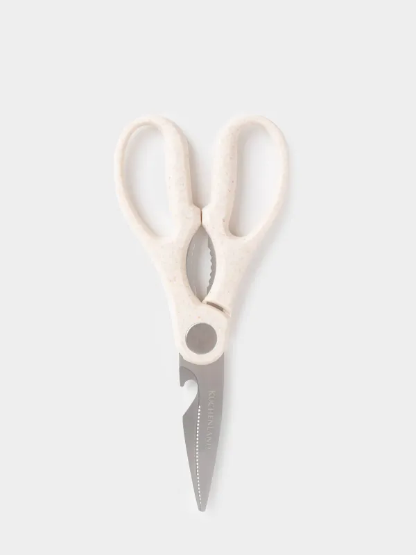 Ножницы кухонные, 20 см, пластик/сталь, бежевые, в крапинку, Soft speckled, image-0