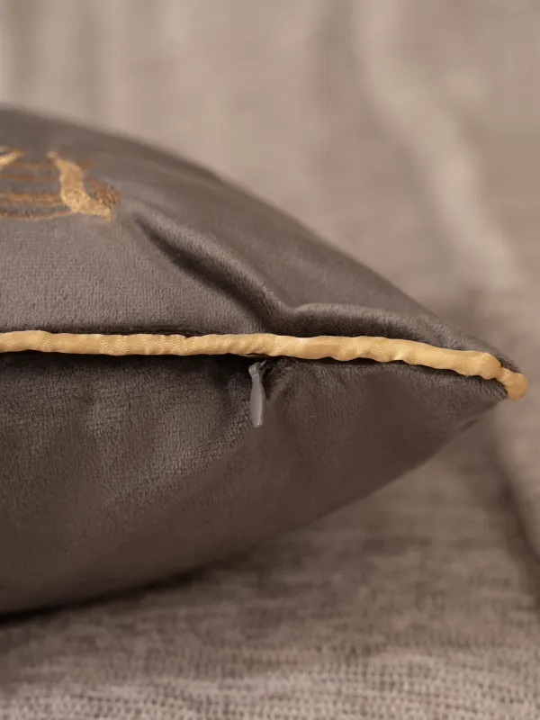 Подушка декоративная, 45х45 см, вельвет, серая, Пчелы, Honey, image-7