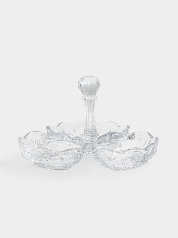 Менажница с декором,, 20х13 см, стекло, Clear pattern, image-0