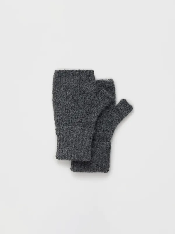 Митенки женские, единый размер, акрил/полиэстер, серые, Knitting fuzz, image-3