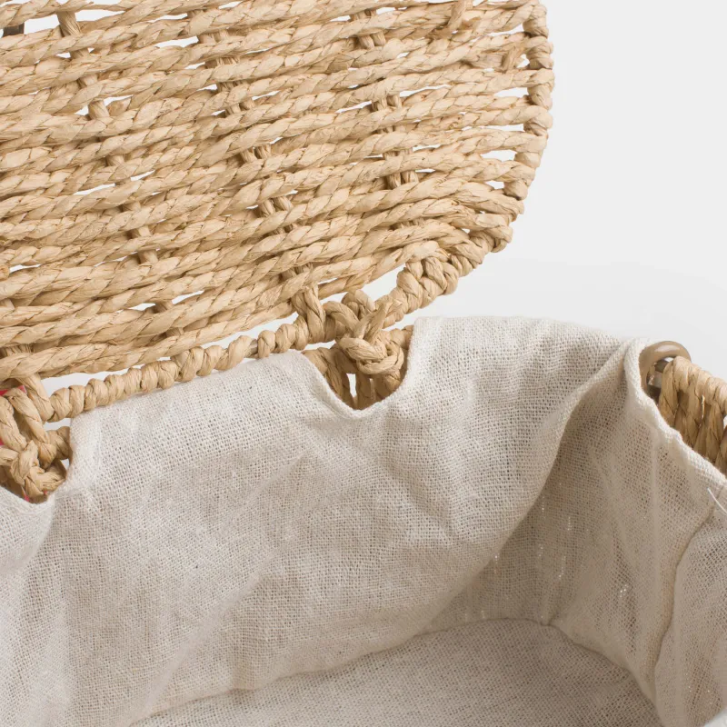 Корзина для хранения, 27x17x13 см, плетеная, с ручками, с крышкой, целлюлоза, овальная, Braided, image-6