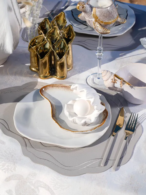 Блюдо декоративное, 23х16 см, керамика, бежево-коричневое, Устрица, Seaside, image-8