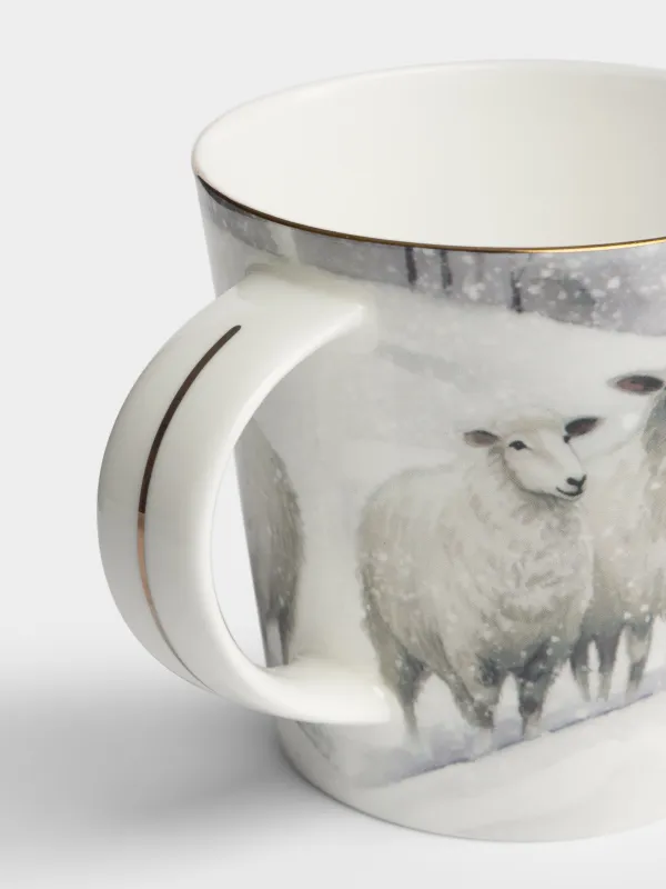 Кружка, 450 мл, Собака и овечки, Christmas dog, image-3