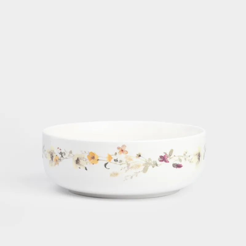 Салатник, 16х6 см, 700 мл, фарфор N, белый, Желтые цветы, Floweri