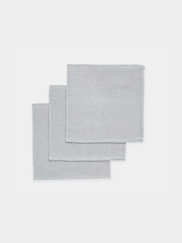 Полотенце, 30х30 см, 3 шт, хлопок, серое, Wellness, image-2