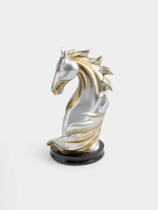 Подставка для бутылки, 15х29 см, полирезин, золотисто-серебристая, Конь, Horse color, image-0