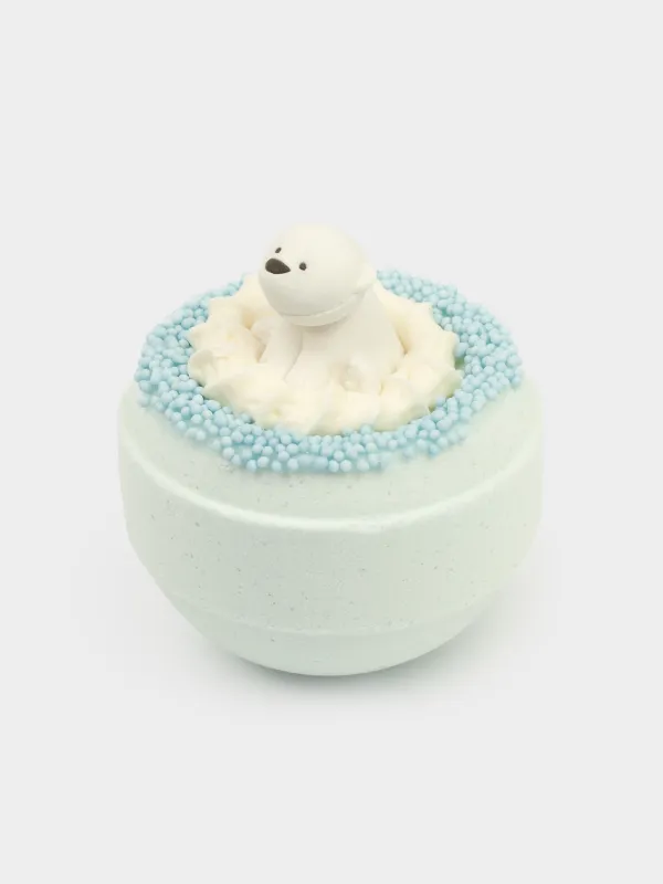 Бомбочка для ванны, 130 гр, с игрушкой, голубая, Ежевика, Мишка, White bear, image-2