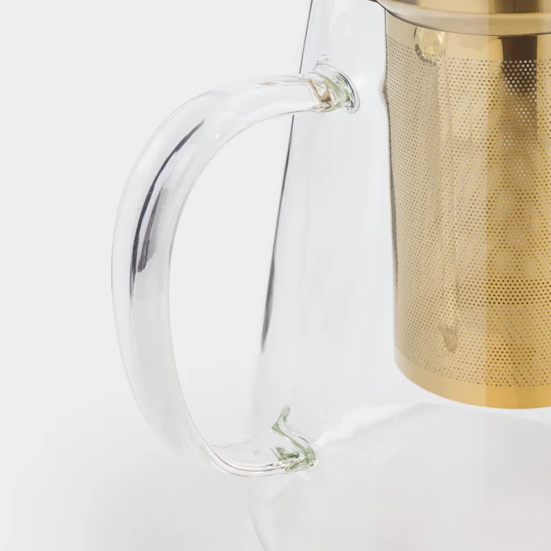 Набор чайный, 2 перс, 3 пр, стекло Б/сталь, золотистый, Air, image-3