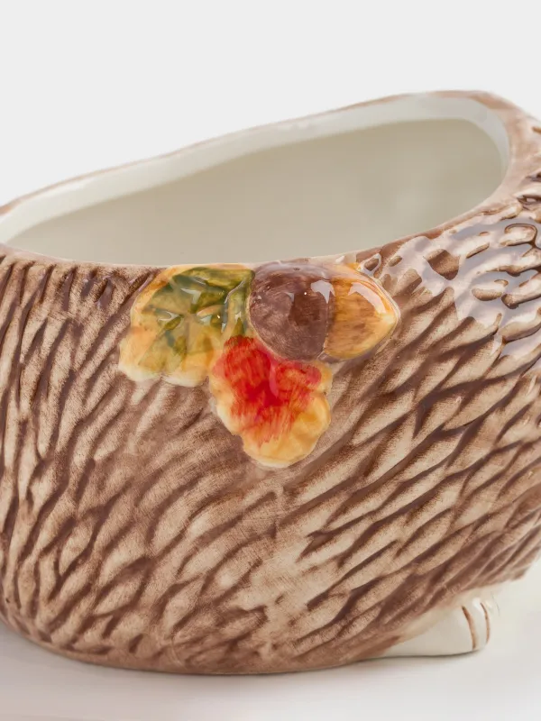 Конфетница, 17х9 см, 600 мл, керамика D, коричневая, Еж с желудем, Forest symphony, image-4