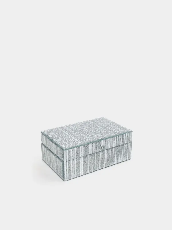 Шкатулка для украшений, 21х13 см, стекло, серебристая, Полосы, Actress, image-2