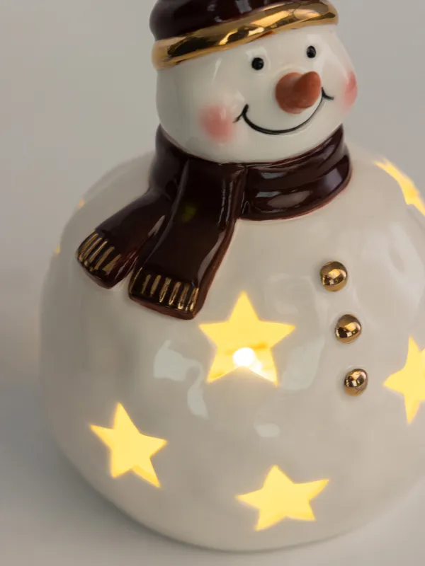 Светильник декоративный, 14 см, Снеговик в шапке и шарфе, Snowy, image-5