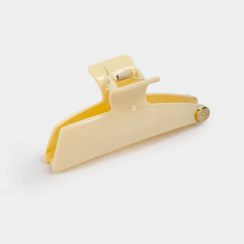 Заколка для волос, 12 см, акрил/металл, светло-бежевая, Крабик, Hair basic