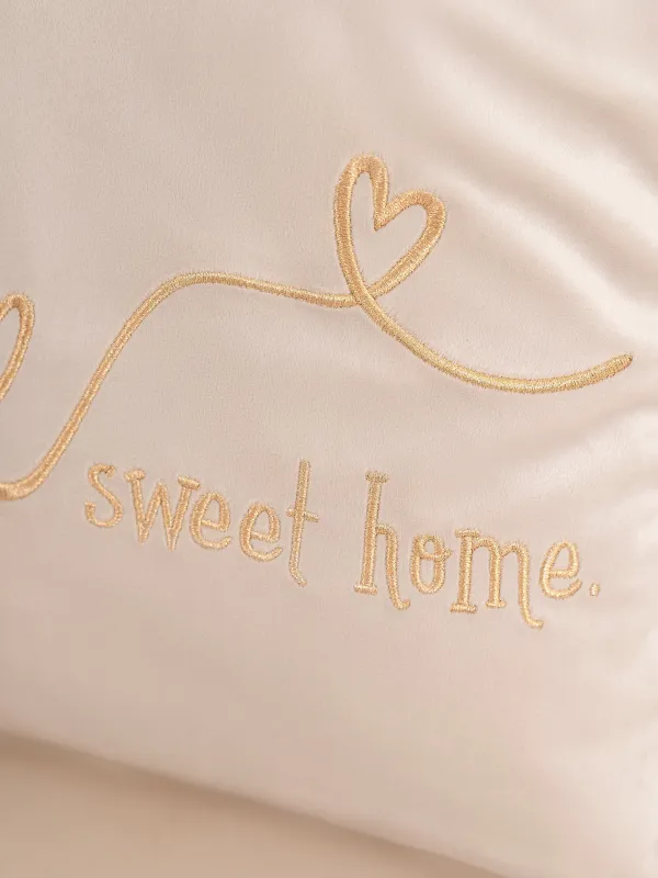 Подушка декоративная, 45х45 см, вельвет, молочно-золотистая, Sweet home, Scroll, image-3