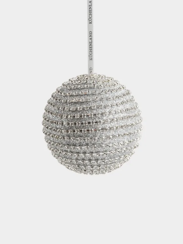 Игрушка елочная, 8 см, Шар в стразах, Ball sparkle, image-1