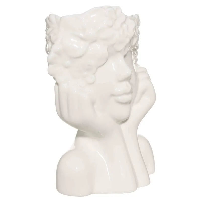 Ваза для цветов, 17 см, декоративная, Лицо в цветах, Face flowers, image-1