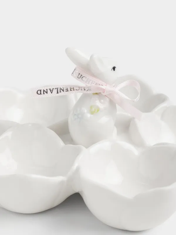 Блюдо пасхальное, 14х8 см, 5 отделений, Кролик в цветах, Rabbit bloome, image-1