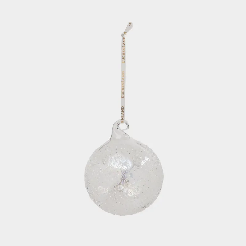 Игрушка елочная, 8 см, Шар с изморозью, Ball sparkle, image-1