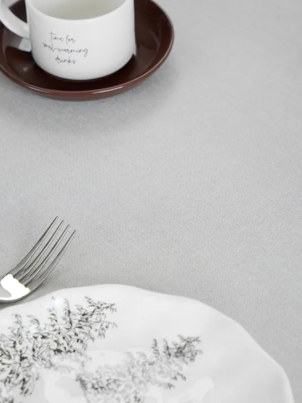 Скатерть, 160х160 см, полиэстер, светло-серая, Олени и ели, Forest fawn, image-2