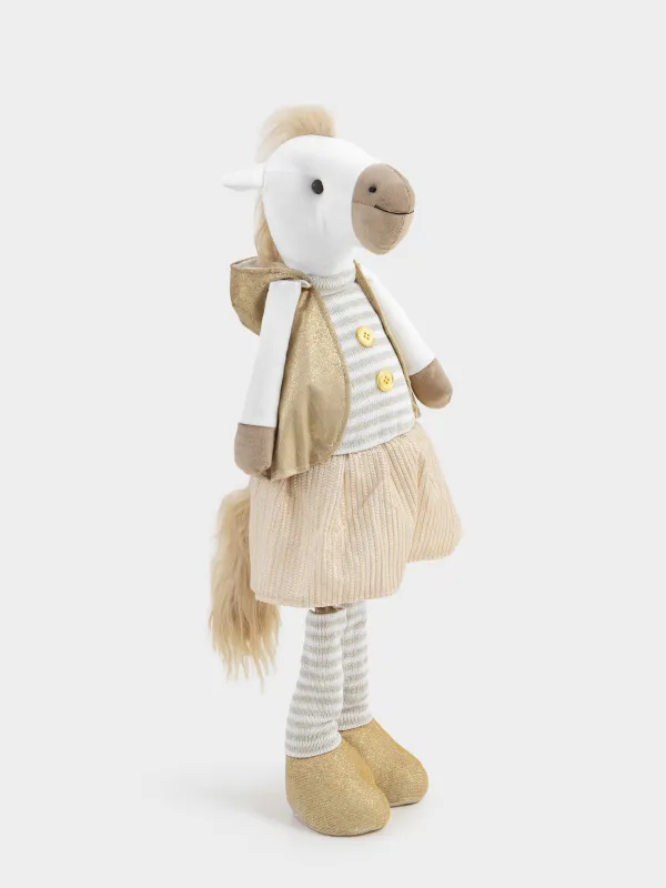 Изделие декоративное, 65 см, полиэстер, шампань, Лошадь в юбке, Cute horse, image-1