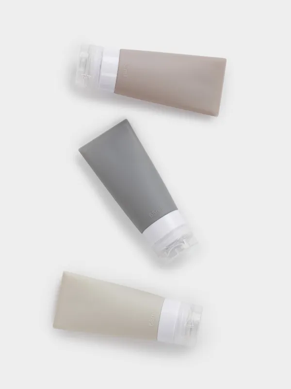 Набор флаконов для путешествий, 3 шт, тюбики, в косметичке, силикон, Travel color, image-2