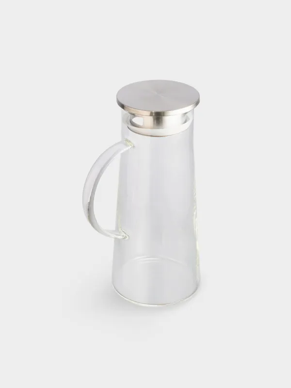Кувшин, 1,3 л, с крышкой-фильтром, стекло Б/сталь, Pyramid, image-1