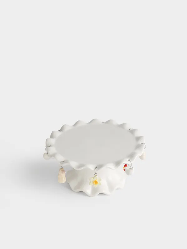 Блюдо на ножке, 22х9 см, с подвесками, Пасхальный микс, Natural Easter, image-1