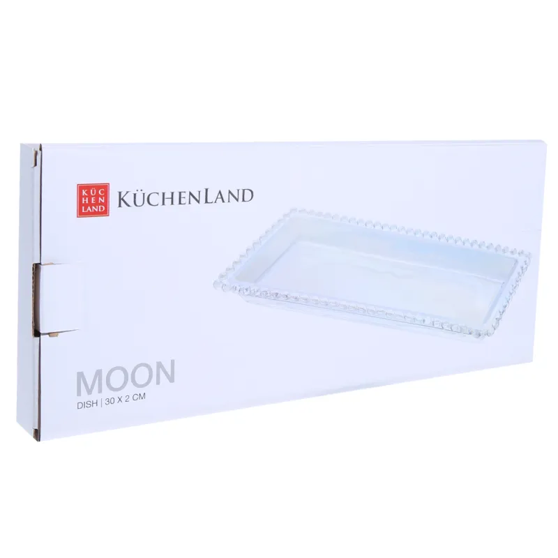 Блюдо, 30х12 см, стекло, прямоугольное, перламутр, Moon, image-3