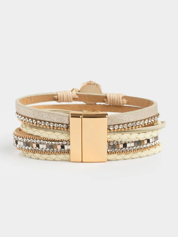 Браслет, 20 см, многоярусный, полиэстер/металл, Jewelry heart, image-2