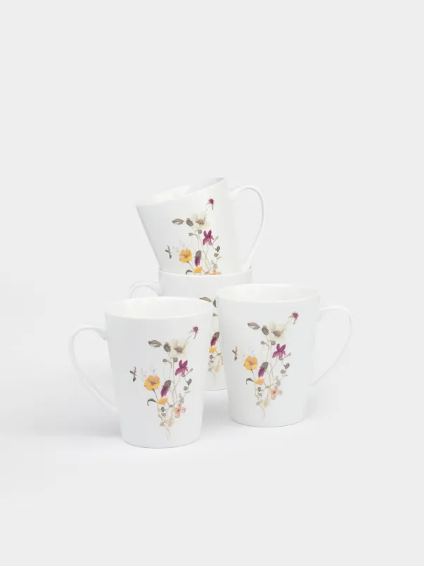Кружка, 420 мл, 4 шт, Желтые цветы, Floweri, image-1
