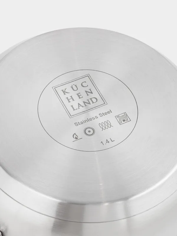 Кастрюля, 16 см, 1,4 л, с крышкой, сталь/стекло, Egoist lite, image-4