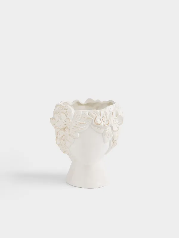 Ваза для цветов, 16 см, декоративная, Силуэт лица в цветах, Bloomer, image-0