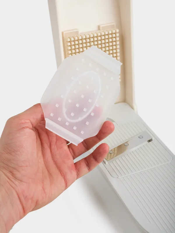 Измельчитель, 28 см, 5 насадок, механический, пластик/сталь, бежевый, Soft, image-8