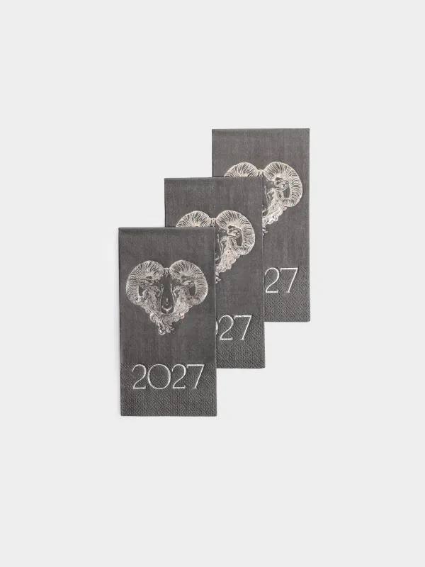 Салфетки бумажные, 33х33 см, 20 шт, Баран, Sheep black, image-2