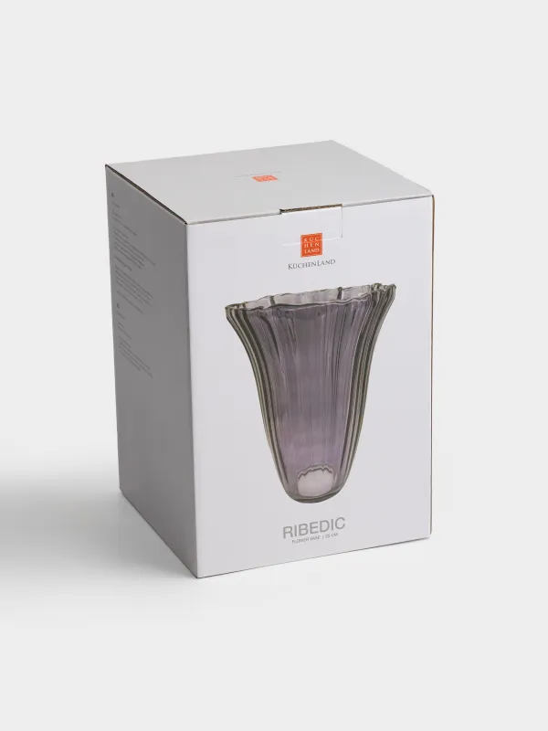 Ваза для цветов, 25 см, стекло, Ribedic, image-5