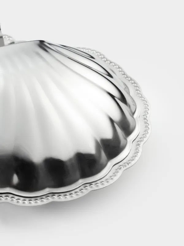 Икорница, 13 см, с крышкой, сталь, Ракушка, Shallow, image-3