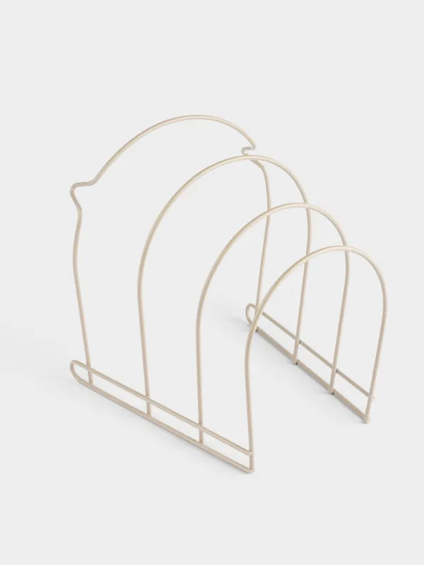 Подставка-органайзер для сковородок и крышек, 24х26 см, 3 отд, металл, бежевая, Beige style, image-0