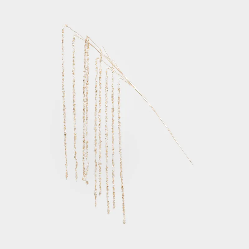 Ветка декоративная, 73 см, пластик/металл, Ледяные золотистые прутья, Crystal decor